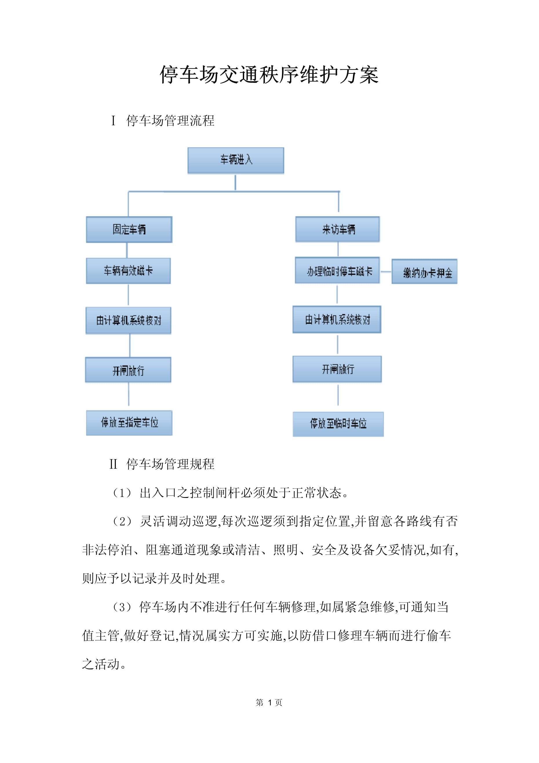 停车场交通秩序维护与服务质量提升综合方案